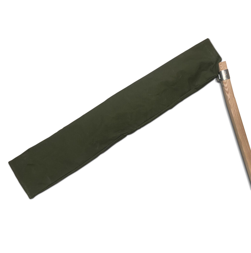 Zeishoes voor zeis gemaakt van zwaar canvas, groen van kleur