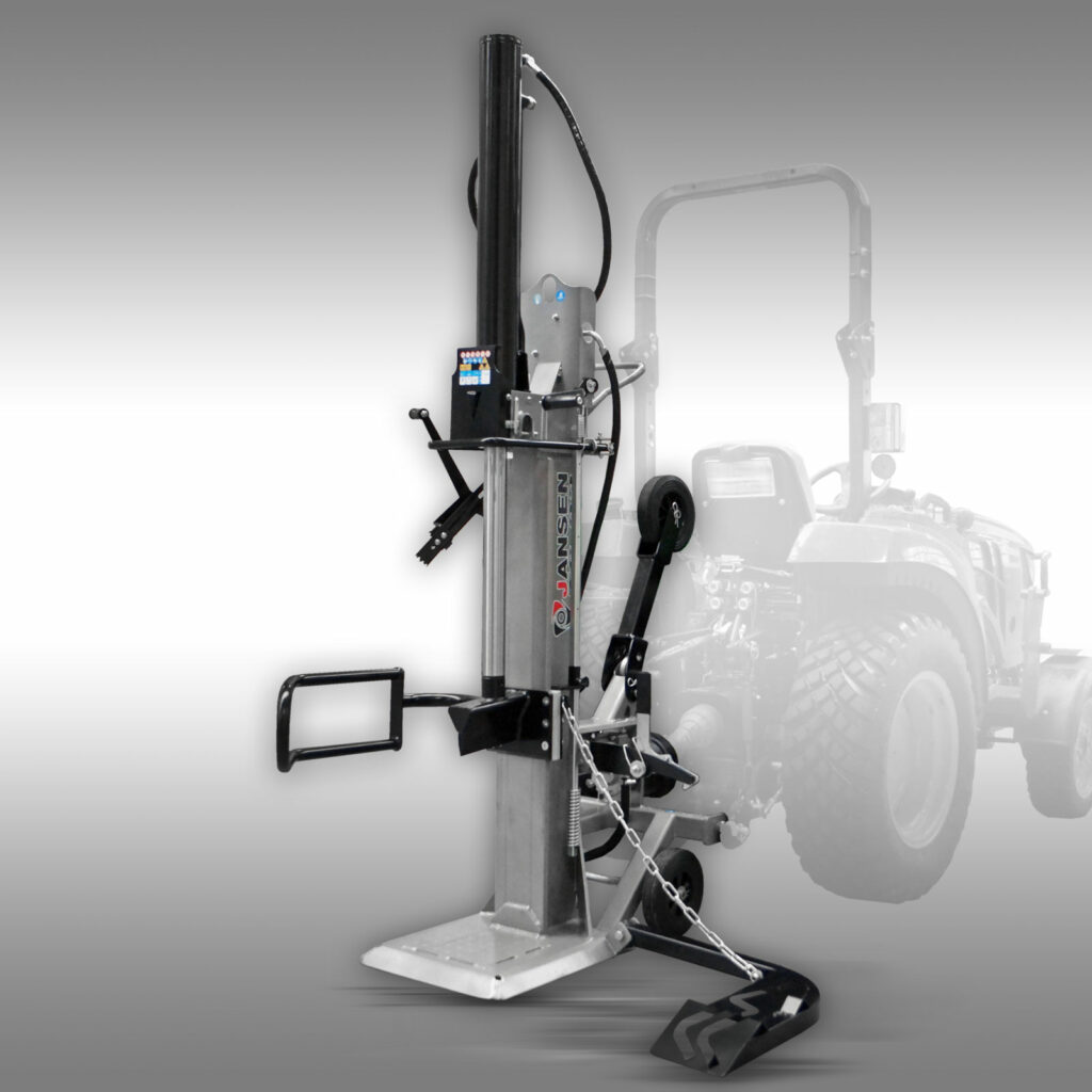 Houtklover met 22 ton splijtkracht en stamlift voor tractor