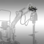 Jansen MB-800 minigraver met Jansen HBG-1500 hydraulisch boorapparaat en adapter