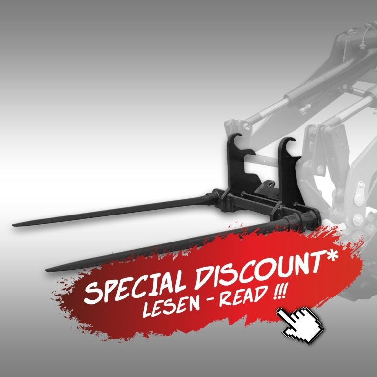 Balenprikker voor compacte lader Jansen KL-200 in actie, speciale aanbieding