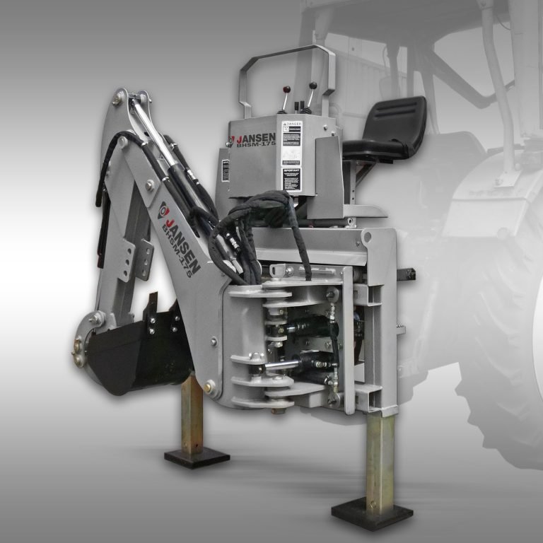 Jansen BHSM-175 graafmachine met 300 mm graafbak, zijaanzicht