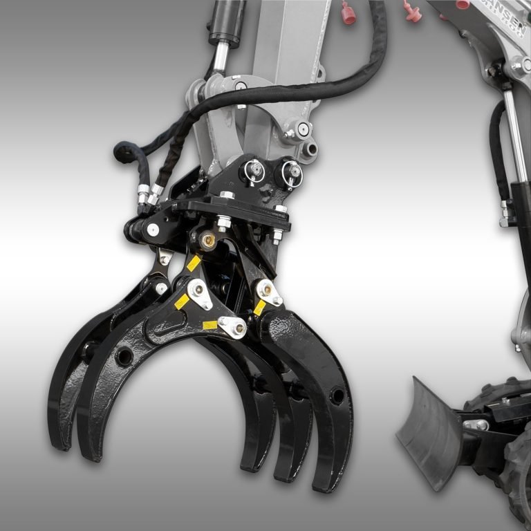 Close-up van Jansen MB-800 minigraafmachine grijparm