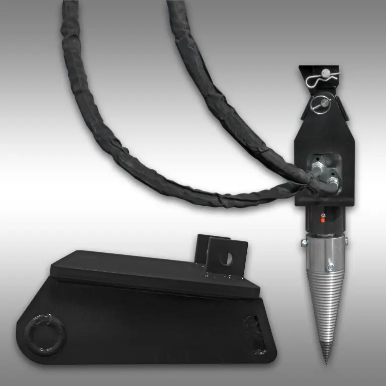 Kegelsplijter Jansen JSK-350-MS03, splijtkegel, drillkegel, houtsplijter in actie
