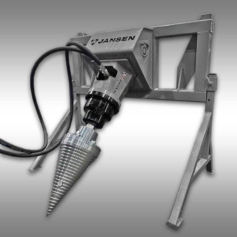 Kegelsplijter Jansen JSK-500-EURO gemonteerd op frame voor houtbewerking