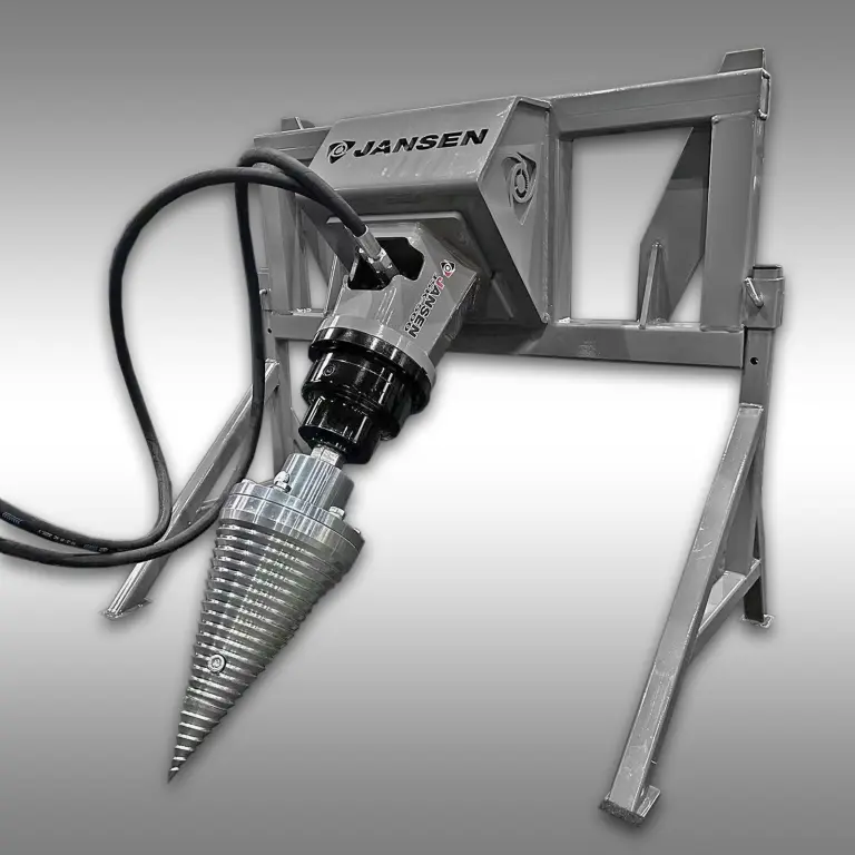 Kegelsplijter Jansen JSK-500-EURO gemonteerd op frame voor houtbewerking