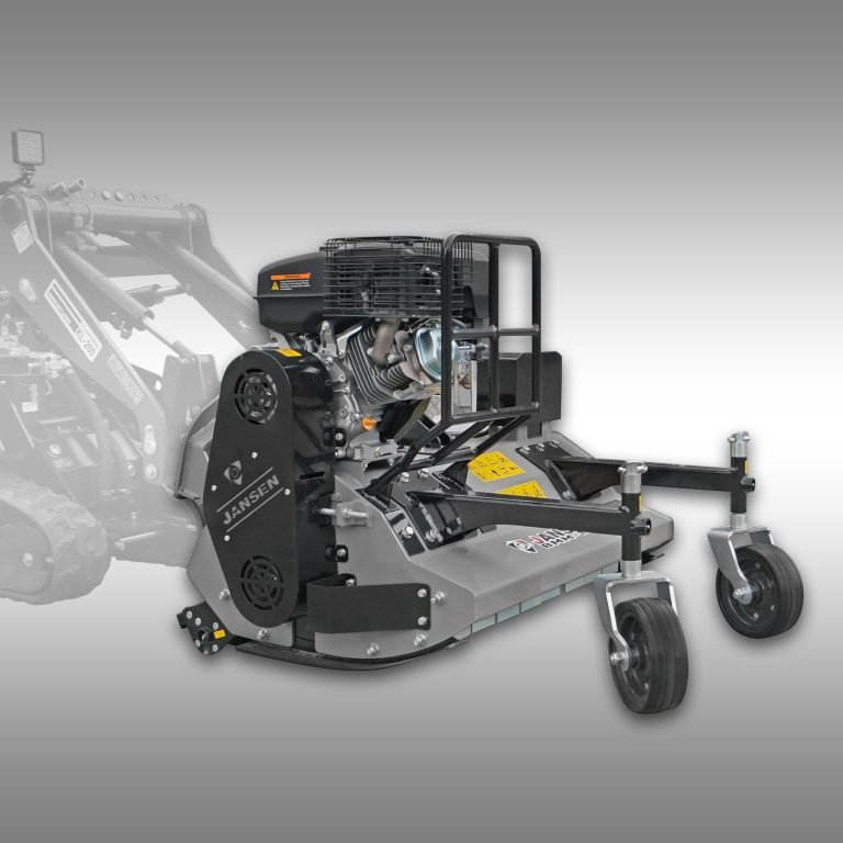 Jansen BMM-100_KL-200 frontklepelmaaier met benzinemotor en maaieenheid
