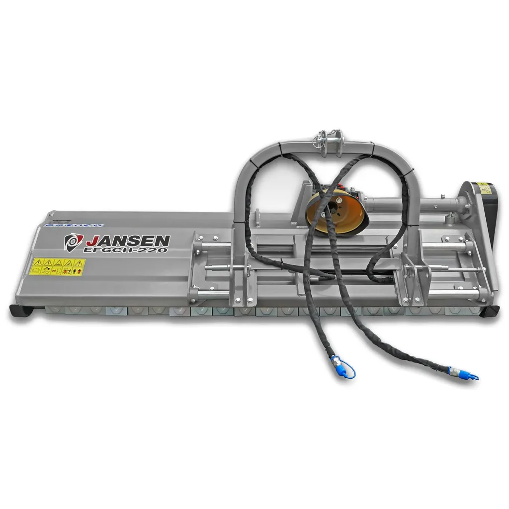 Jansen EFGCH-220 van achteren, met het draagframe en de hydraulische slangen