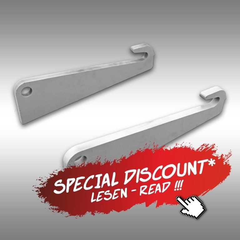 Koppelhaken voor HL-500E in close-up, met speciale korting en de tekst "Lezen - Read!!!".