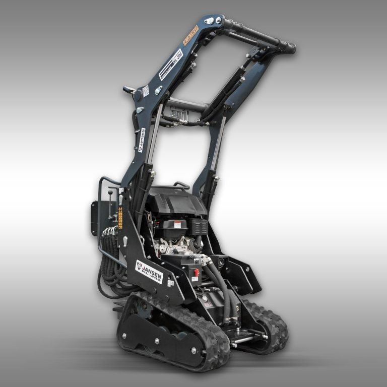 Mini Compactlader Jansen KL-200, Stand-On Skid Steer, Multilader, Rups in actie