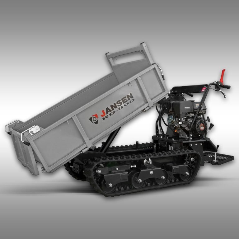 Rupsdumper Jansen RD-800 met hydraulische kiepbak in gekantelde positie