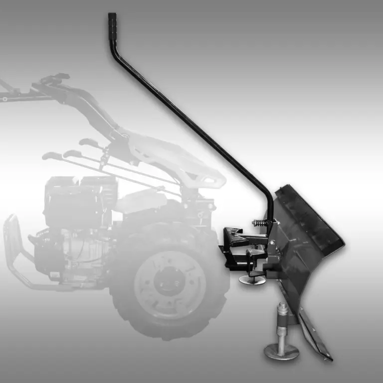 Sneeuwschuiver voor Jansen MGT-600 motorische werktuigendrager, zijaanzicht.