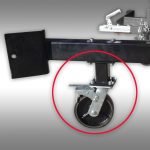 Transportwiel detail voor Jansen MB-300 minigraafmachine, ingezoomd