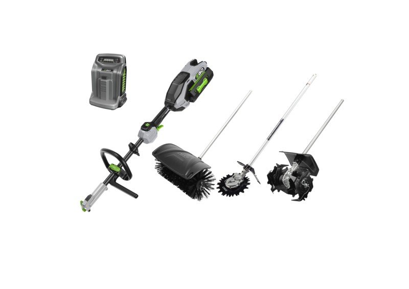 EGO Multitool MRC2306E, Met borstelhulpstuk, rotocut-opzetstuk, cultivatorhulpstuk, 2 x 4.0Ah Accu en snellader