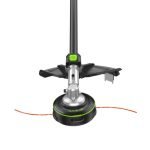 Detailopname van de kop van een grastrimmer met de aanduiding LINE IQ.