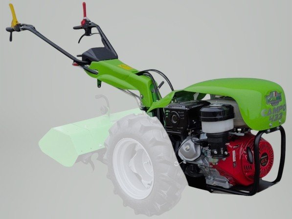 Tweewielige trekker CAMPO 433 met Honda GX390 OHV motor in groene kleur.