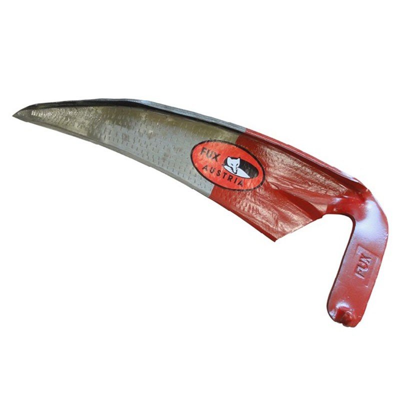 Fux onkruidzeis van 40 cm met een rood en zilverkleurig blad en het Fux Austria logo.