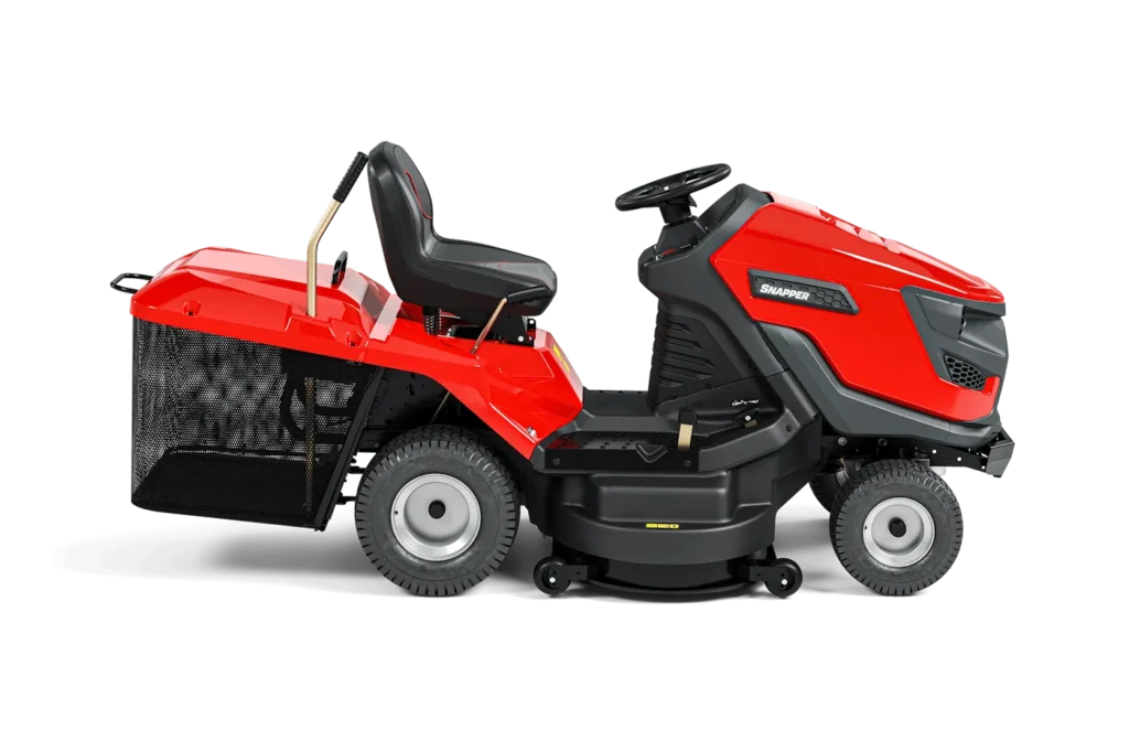 Snapper RPX102 zitmaaier met opvangbak van rechts