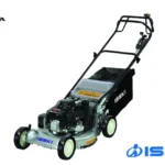 Iseki grasmaaier SW 8210 BE4 schuin van voren, met Honda-motor, zwarte beugel en opvangzak