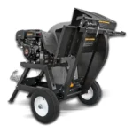 Jansen wipzaag SMA-700 met motor, wip en wiel, schuin van achteren