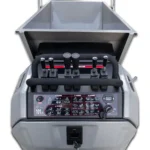 De zes bedieningshendels van de Jansen RD-700proS met contactslot en urenteller