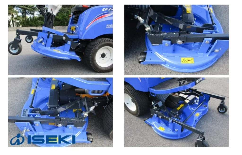 Detailfoto's van het maaidek en de ophanging van de SF 225