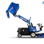 Iseki SF 237 met omhoog gekipte opvangbak